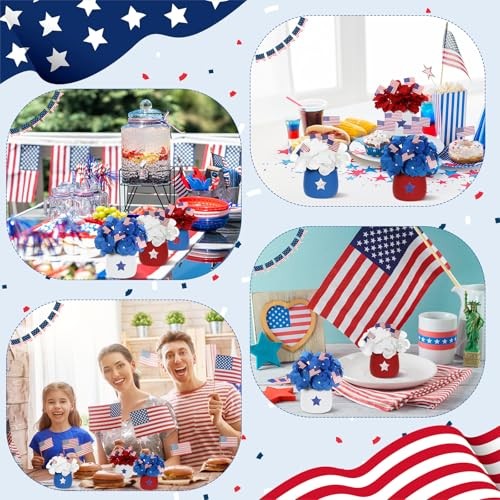 Funnymoom 6 Pack 4th of July Table Decor 250th Anniversary Artificial Flowers gallery