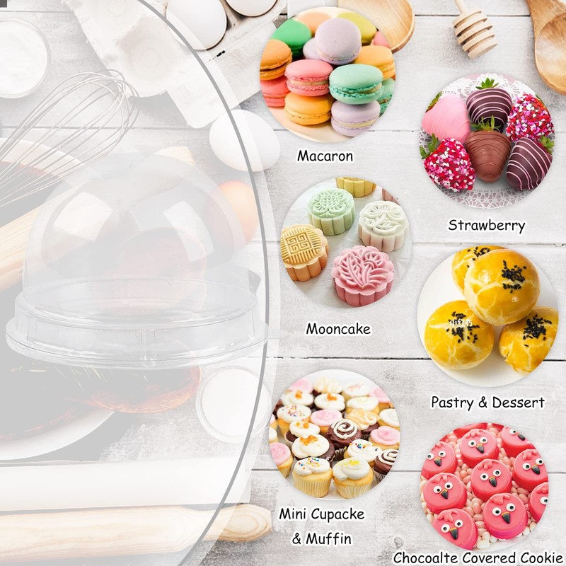 Mini Dessert Containers with Dome Lids, 100Pcs Clear Plastic Individual Ore C... gallery