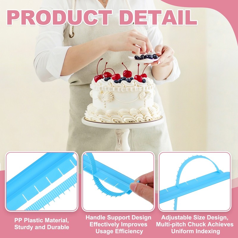 2Pcs Cake Arch Guide Tool, Adjustable Cake Arc Ruler for Baking, Blue gallery