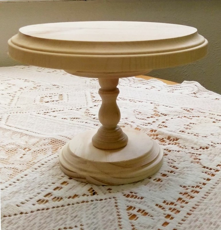 Small Mini Cupcake Natural Wood Cake Smash Stand Candle Pillar NEW