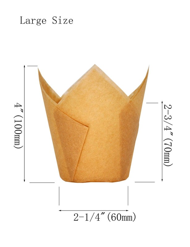 Large Muffin Baking Cups - Greaseproof Tulip Cupcake Liners, 125 Pcs, 2.25" x 4 gallery