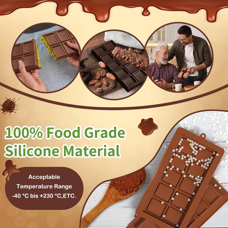 Dubai Chocolate Mold 2 Pack0.79 Inch Deep Large and Thick Silicone Chocolate ... gallery