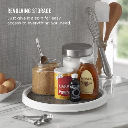 Basics Non-Skid Pantry Cabinet Lazy Susan 12-Inch (Pack of 1) White/Gray gallery