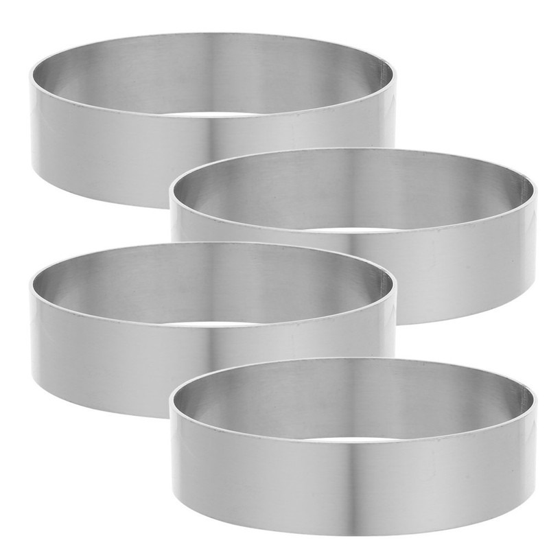4Pcs Food Grade Stainless Steel Mini Cake Mold Set for Baking and Plating gallery