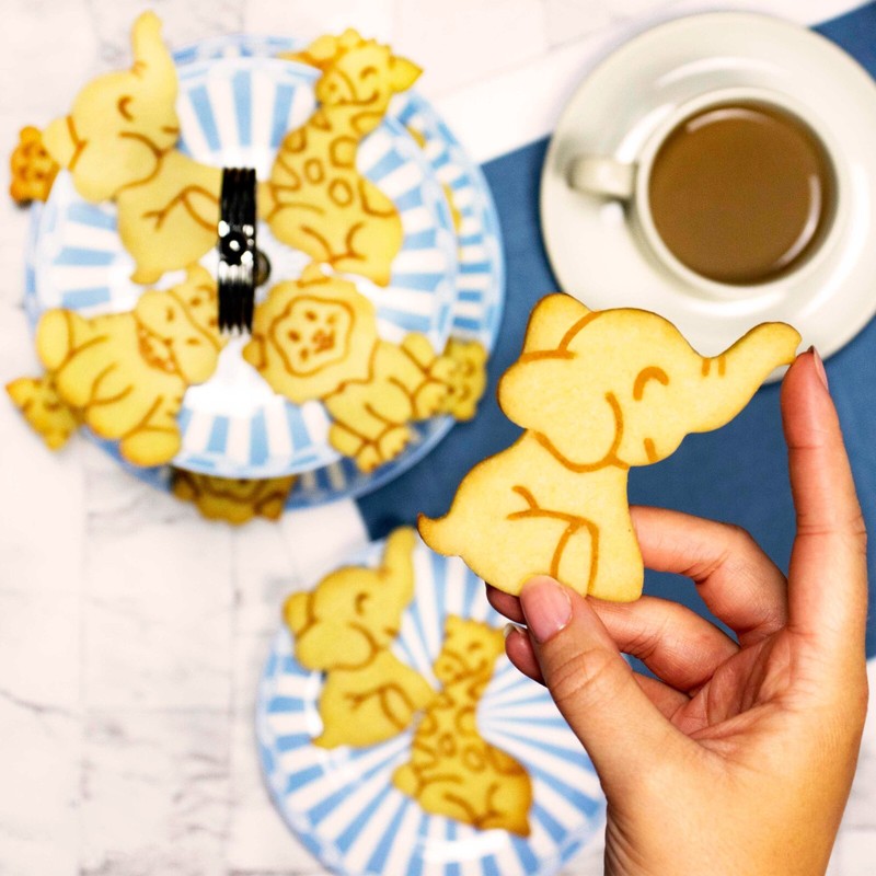 Set of 4 Baby Safari Cookie Cutters (Lion, Elephant, Hippopotamus, Giraffe) zoo gallery