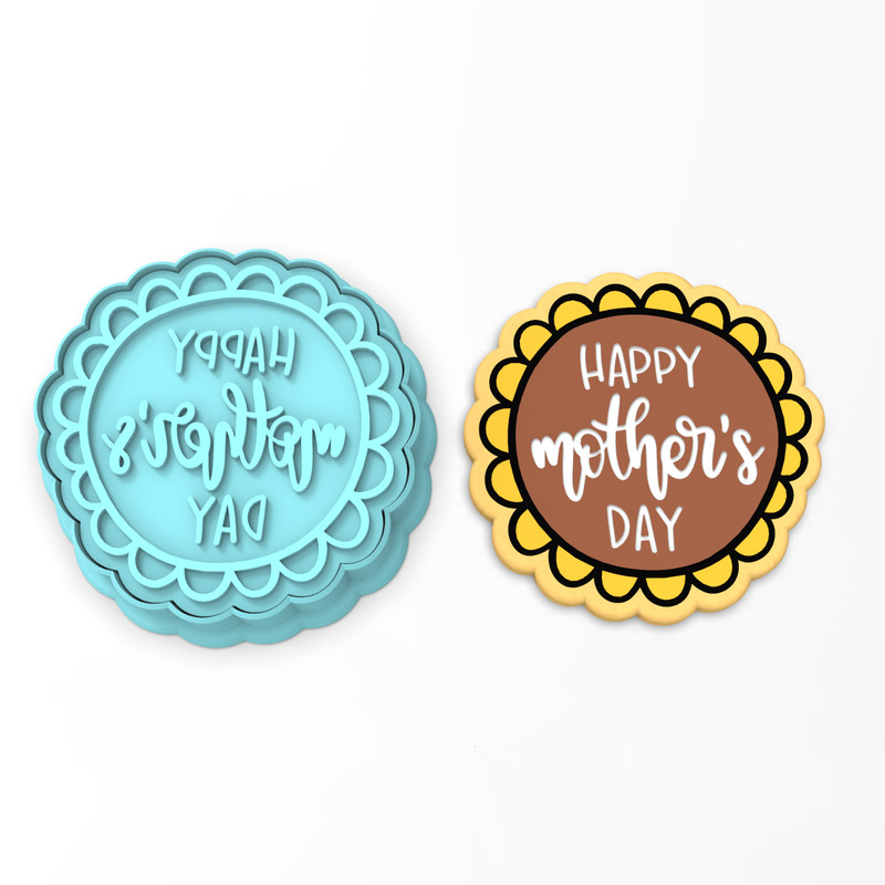 Happy Mother’s Day Flower Cookie Cutter & Stamp | Mom Madre Mommy Ma Flowers