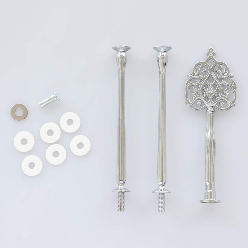 3 Tier 14" Heavy Metal Cake Stand Holder Fruit Plate Stand Fitting Hardware R... gallery