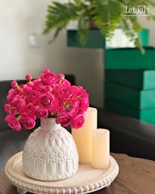 Ranunculus Artificial Flower ROSEO Pink Silk Flowers Faux DIY 18 Rose Red gallery