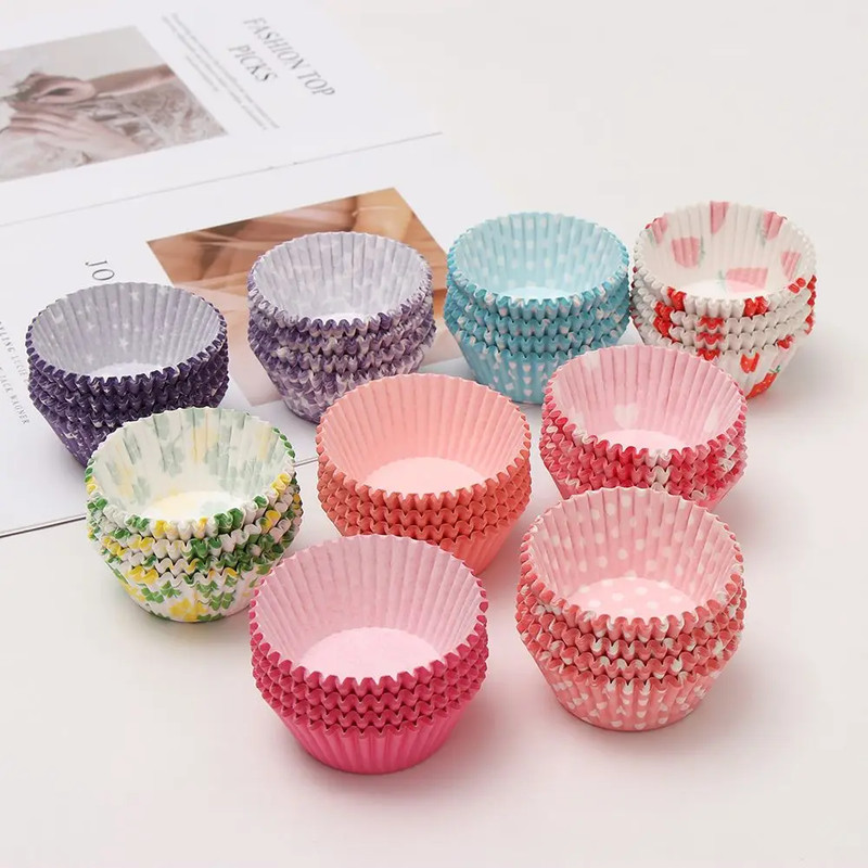 100PCS Cake Cups Paper Cupcake Liner Wrappers Cup Baking Muffin Boxes Cake Liner gallery
