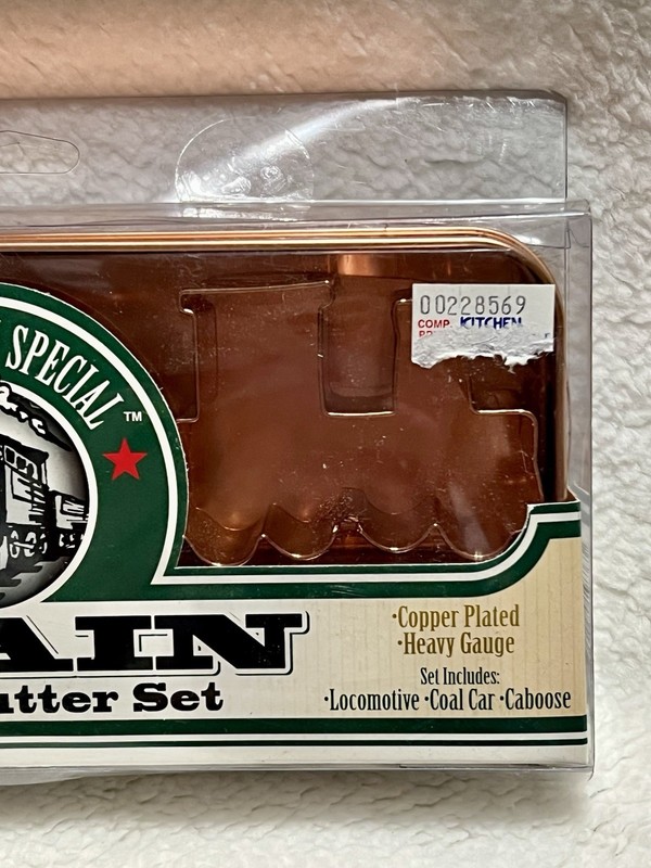 Vtg 3 Piece Set Train Cookie Cutter Heavy Guage Copper Coated Caboose Coal Car gallery