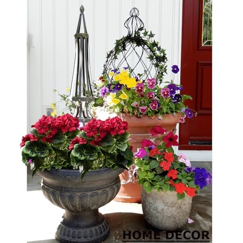Artificial Geranium Silk Flower Bush Red 19 Inches Faux Geranium Flowers Plant gallery