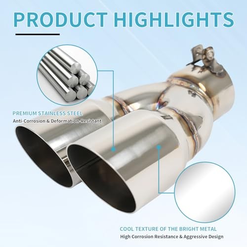 3" Dual Exhaust Tip - 3" Inlet 3.5" Outlet 9.5" Overall Length 3*3.5*9.5 gallery