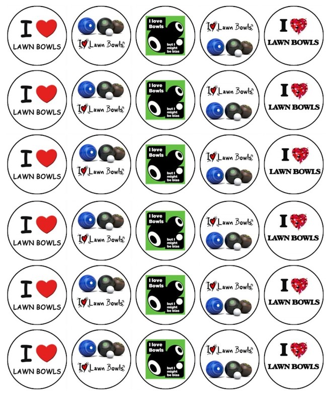 Lawn Bowls Edible Cake Toppers Wafer Cake & Cupcake Decoration (3 Sizes) gallery