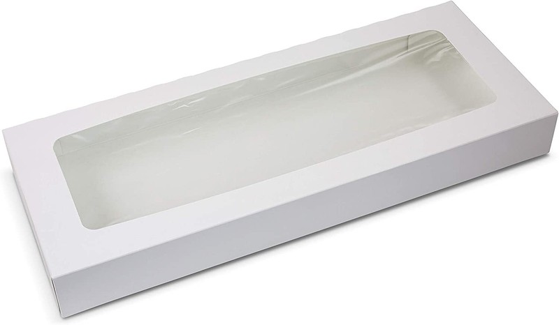 MT Products 16" x 6.5" x 1.75" White Bakery Boxes with Window - Pack of 15 gallery