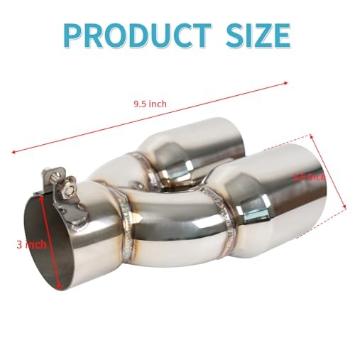 3" Dual Exhaust Tip - 3" Inlet 3.5" Outlet 9.5" Overall Length 3*3.5*9.5 gallery