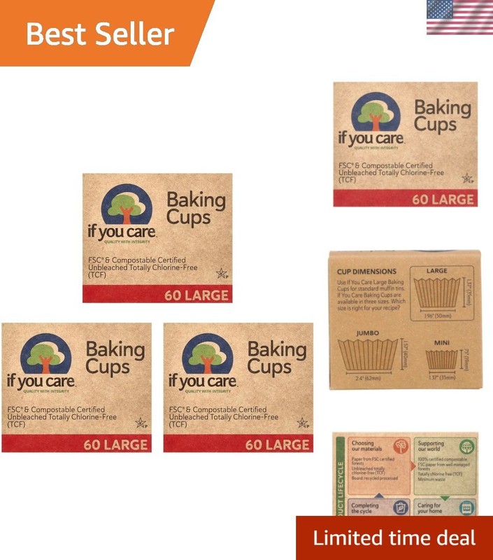 Unbleached Large Baking Cups, 60 ct, 3 pk