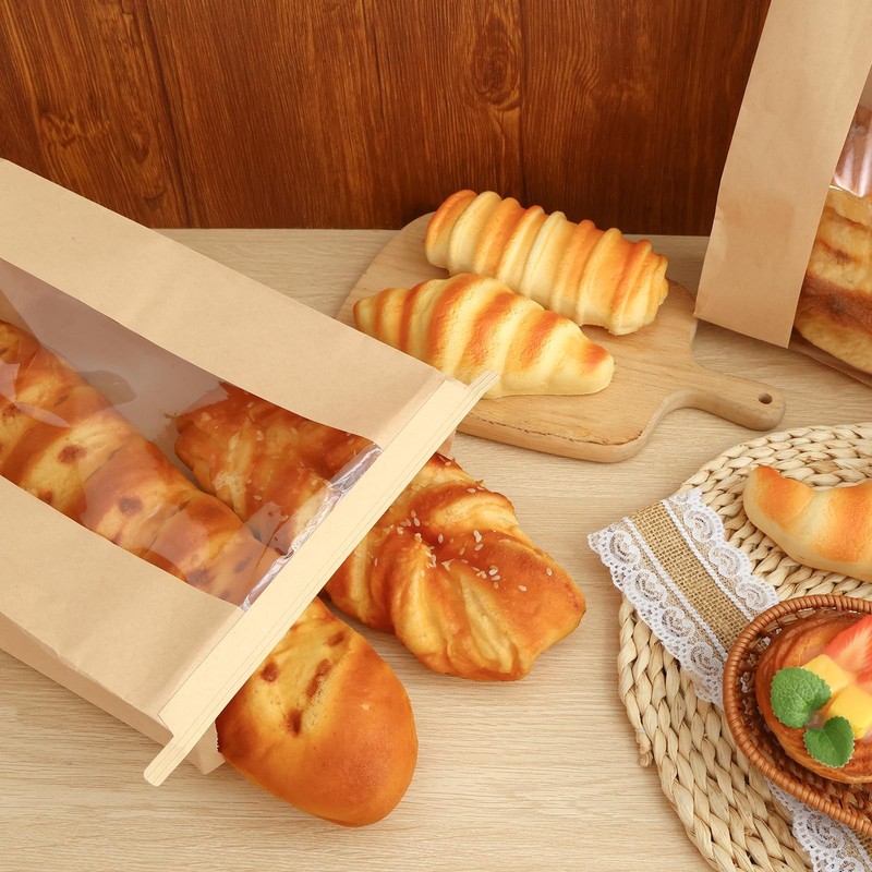 120 Pack Large Paper Bread Bags for Homemade Bread, 13.7x8.3x3.5 Inches, Sour... gallery