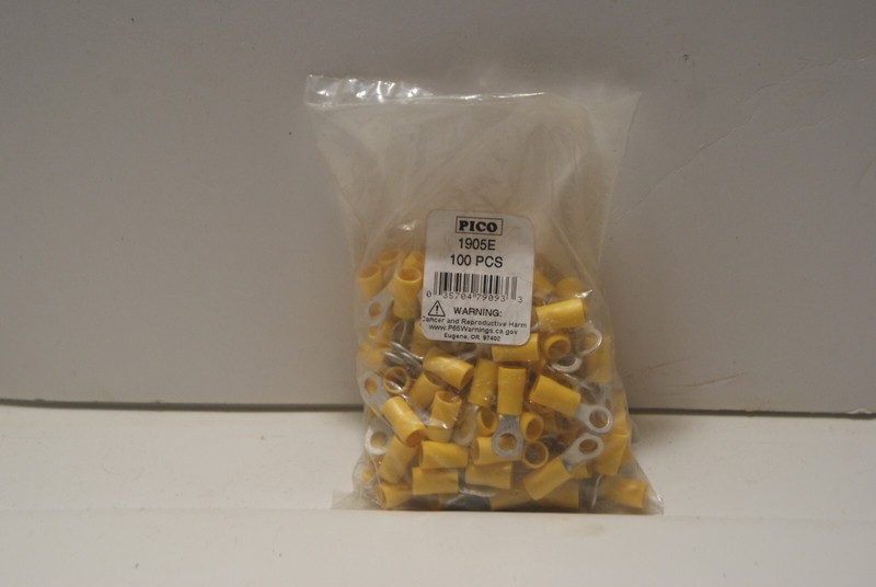 Pacific Vinyl Insulated Ring Terminal 12-10 awg #10 100/Pk 1905E New Sealed