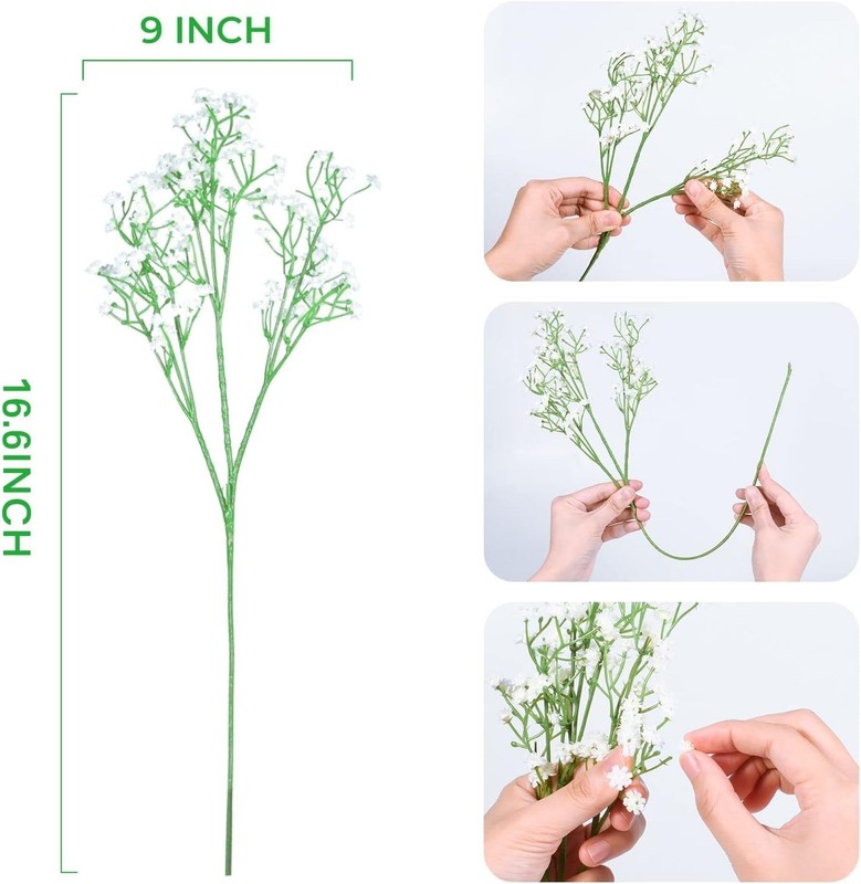 30 artificial baby's breath flowers, suitable for party decorations. gallery