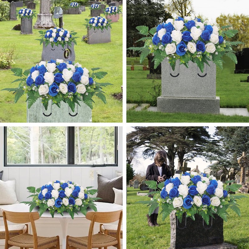 Hibsotco Cemetery Headstone Flower Saddleartificial Cemetery Flower Saddles For gallery