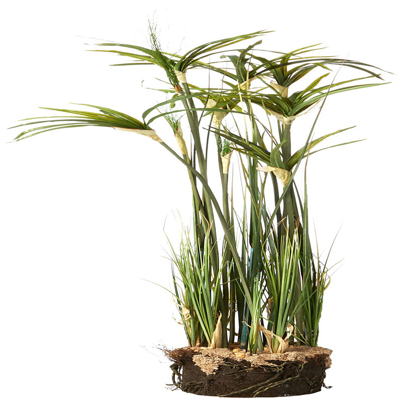 Nearly Natural Papyrus Plant Faux Soil Arrangement 4566