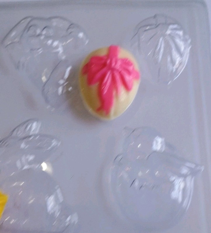 Easter Assortment Plastic Candy Mold Eggs Bunnies Chics Miniature gallery