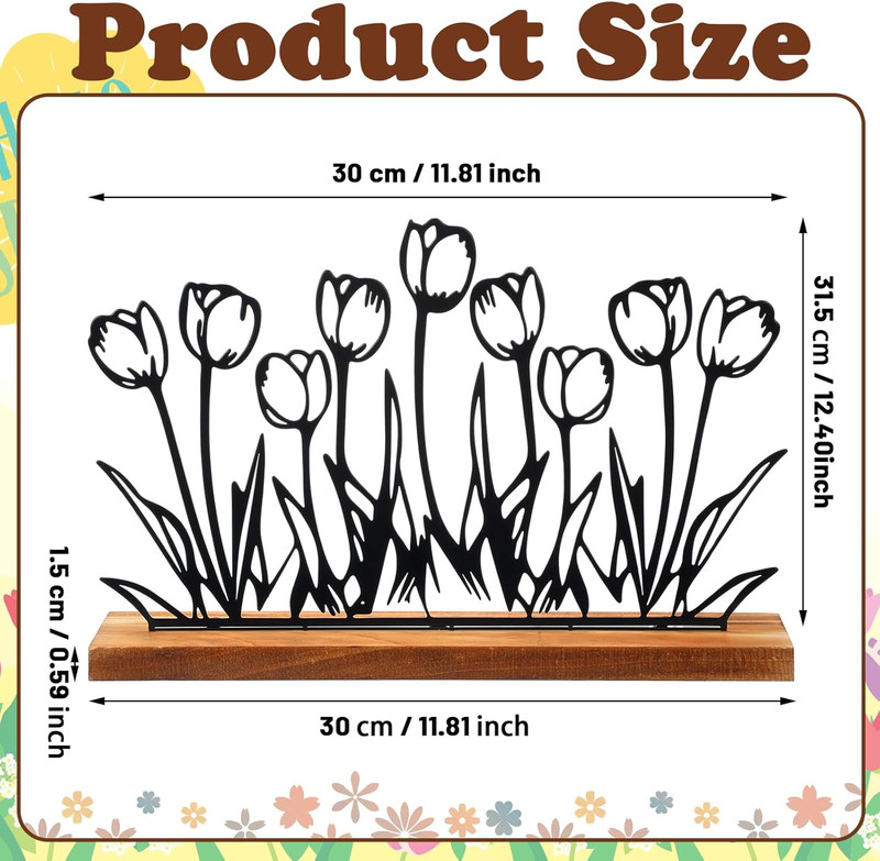 Metal Spring Tulip Stand Floral Home Decor Tulip Flowers Farmhouse Decor Metal T gallery