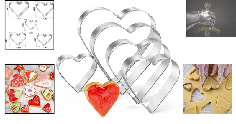 5-Piece Heart Cookie Cutter Set - Stainless Steel, Perfect for Kids' Baking Fun gallery