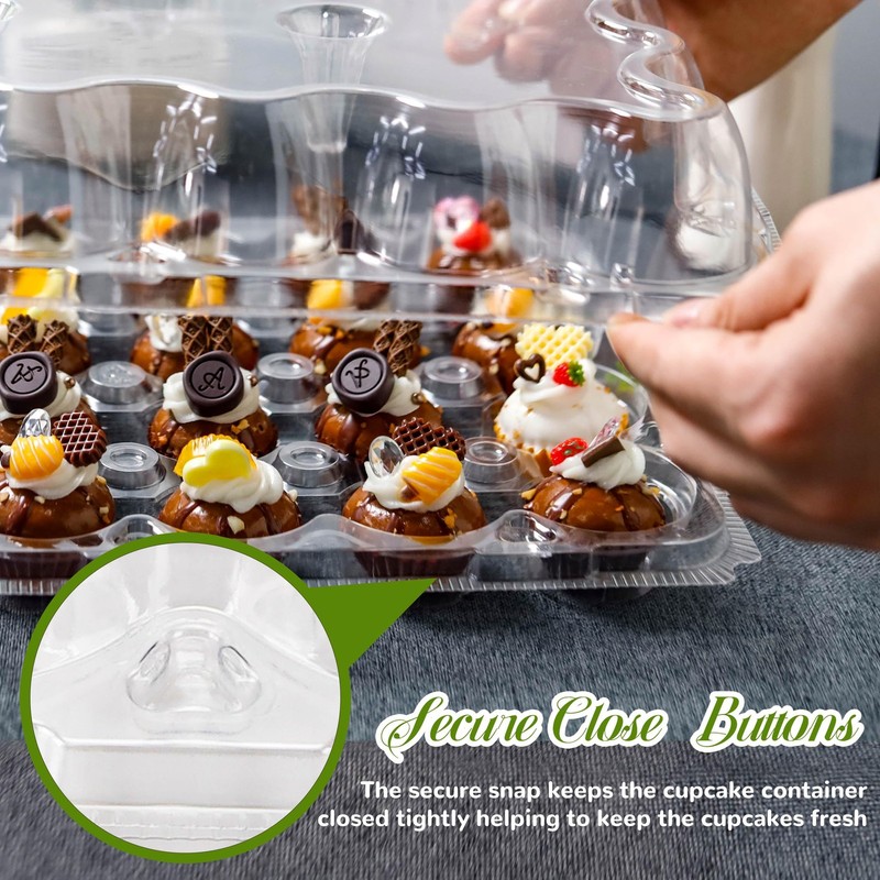 24 Count Mini Cupcake Containers 15 Pack Cupcake Holder with Detachable Tall ... gallery