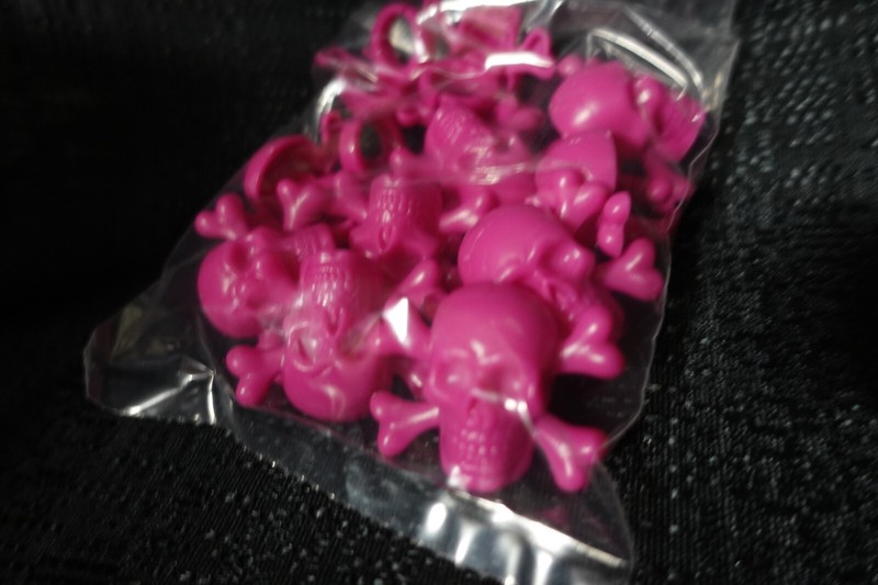 DecoPac skull and cross bones cupcake rings, 12 ct / NEW / pink / purple / gray gallery