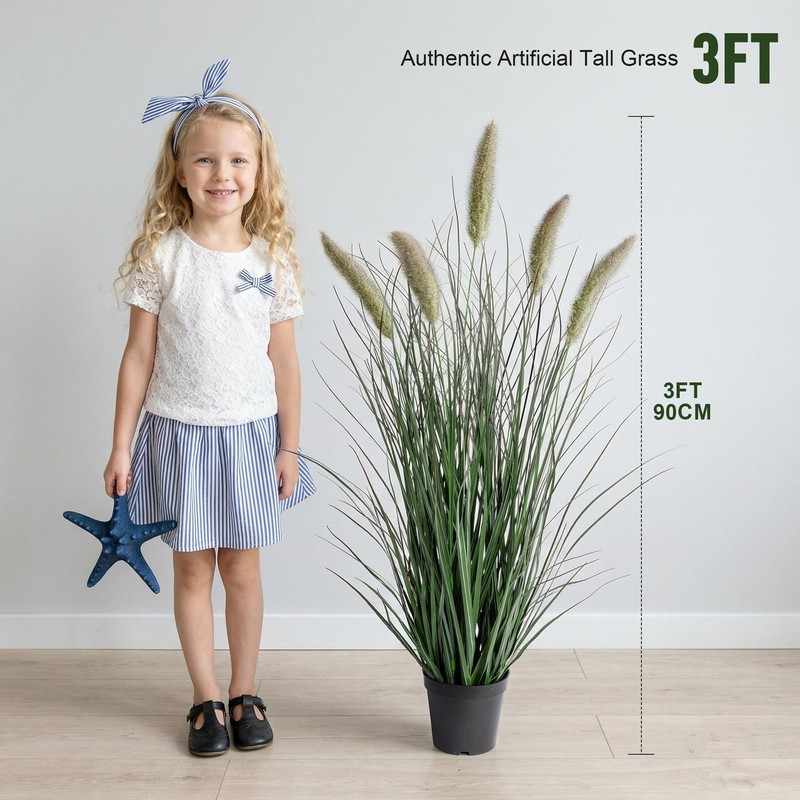 Ttranewsoo Artificial Cattail Reed Grass Plants Indoor Faux Cattail Grass Plant gallery
