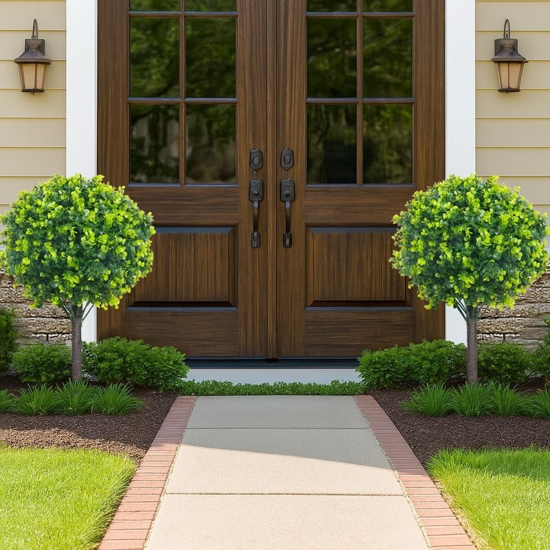 Patio Choice Artificial Topiary Boxwood Ball Trees Set Of 2 30 Fake Outdoor gallery