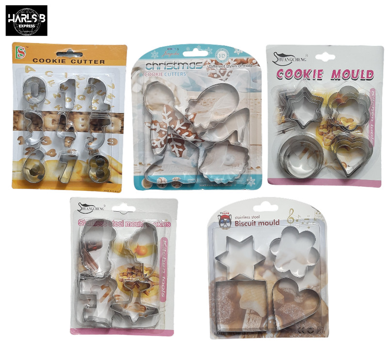 5 sets Metal Cookies Cutter Biscuit Mould Shapes Christmas Party Packet