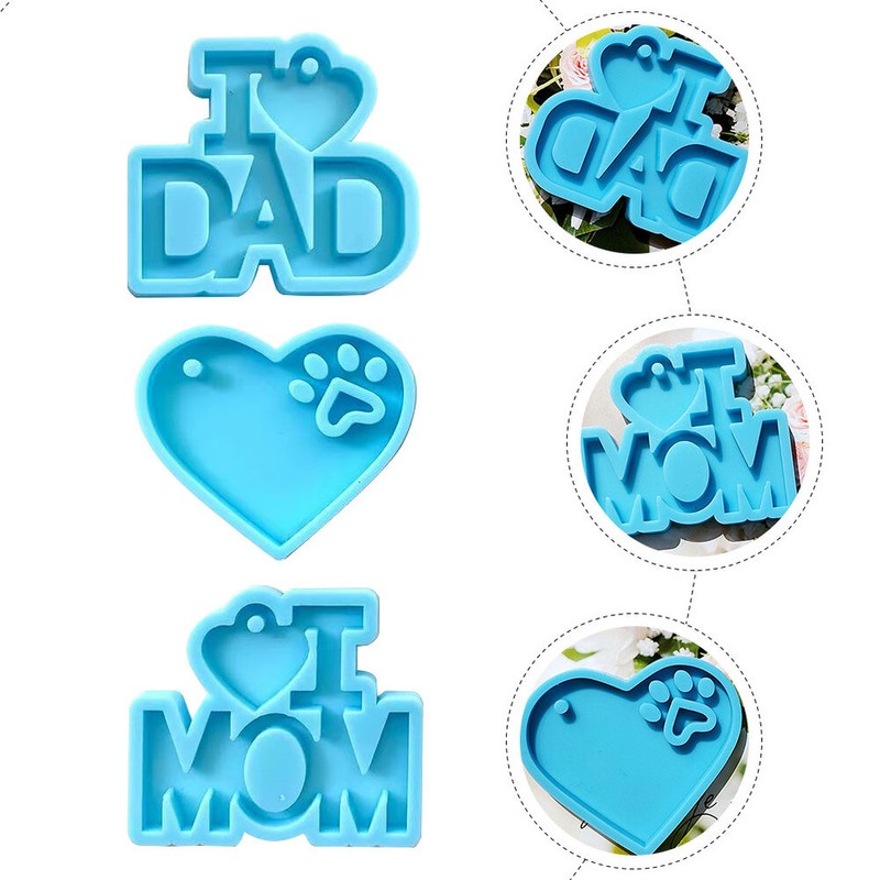 3pcs DIY silicone mold Silicone Father' Day Jewelry Jewelry Making gallery