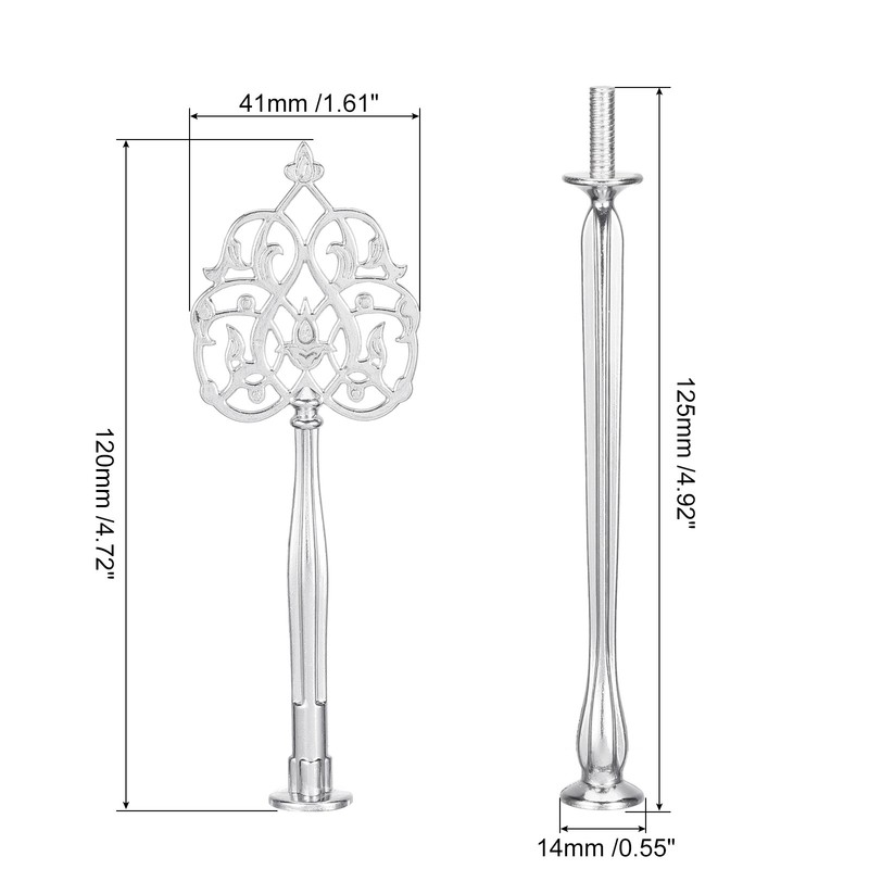 1 Set Cake Tray Stand Handle Plate Hardware Fitting, 3-Tiers New Crown Silver gallery