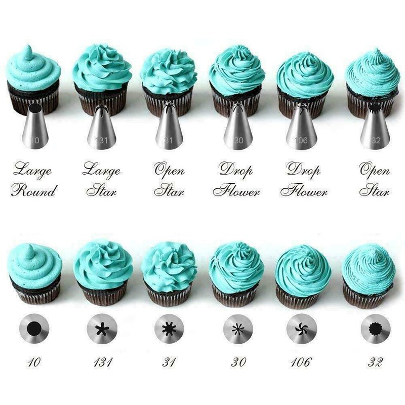 42Pcs Cake Decorating Kit Baking Frosting Icing Nozzle Tips Piping Bags Reusable gallery