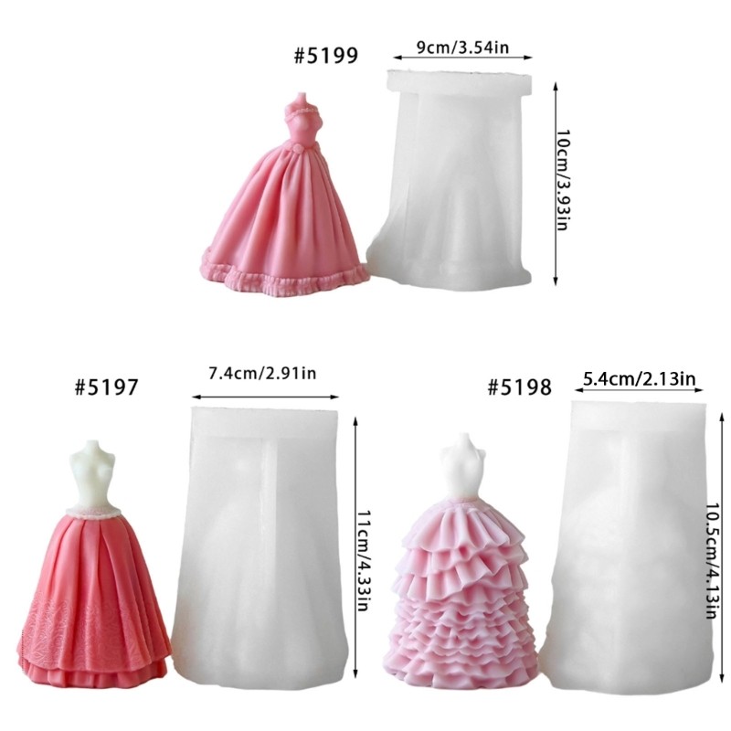 Wedding Dress Silicone Mold for Aromatherapys Desktop Ornament Mould gallery