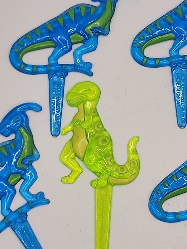 Bakery Crafts Plastic Cupcake Favors Toppers New Lot of 13 "Dinosaur Picks" #3 gallery