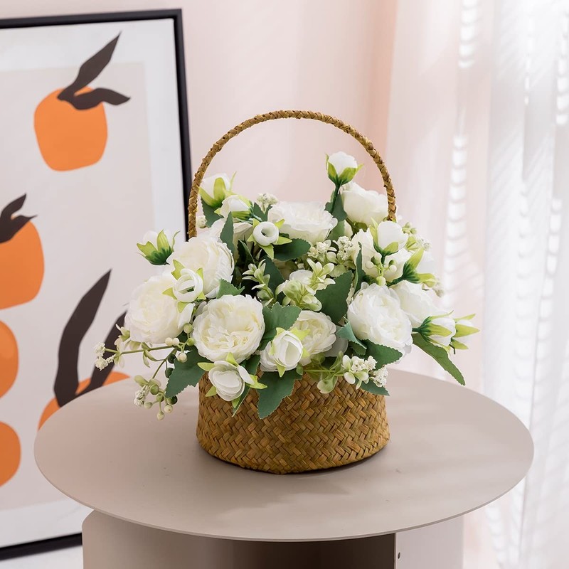 Floweroyal 12 Bunches Peony Artificial Flowers White Flowers Silk Peonies Bouque gallery