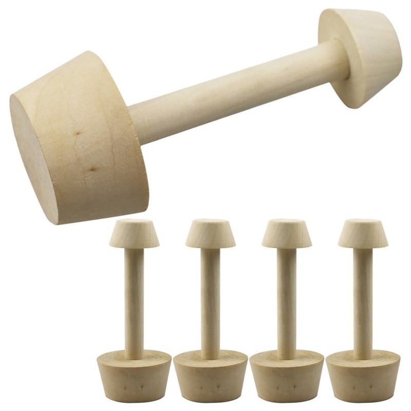 5Pcs Reusable Wooden Tart Tamper Dual Sided Pastry Press Kitchen Tool gallery