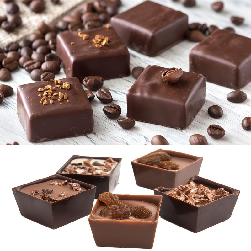 2PCS Square Silicone Caramel Hard Candy Molds for Chocolate, Truffles, Ganach... gallery