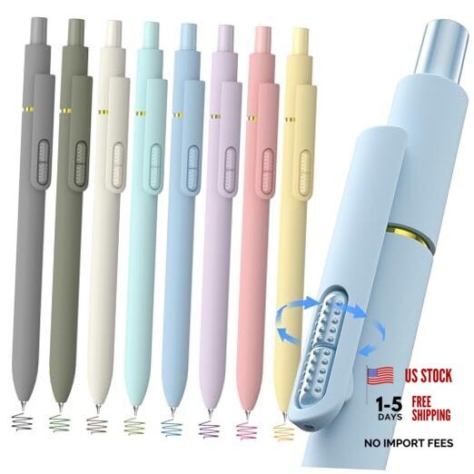 8 Pack Colorful Gel Ink Pens，Quick-Dry 0.7mm Fine Morandi Color Ink -8pcs