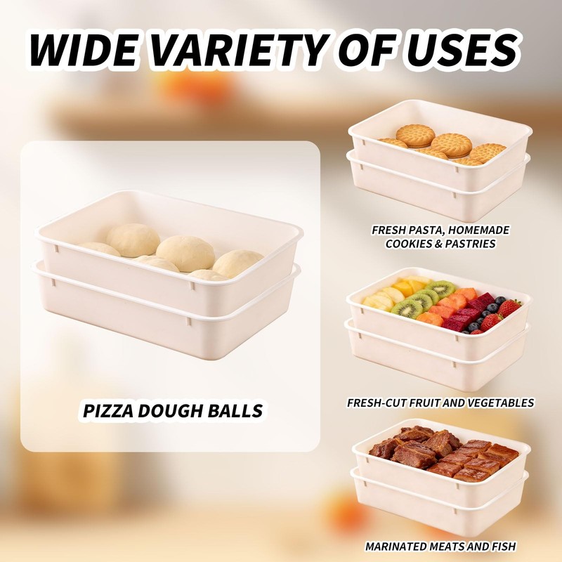 2 Pack Pizza Dough Proofing , Pizza Storage Container，Food Storage Containers... gallery