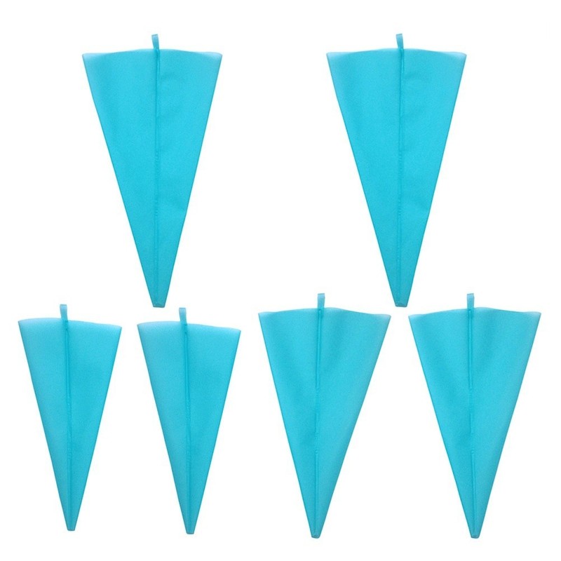 6 Pcs Reusable Silicone Pastry Bags Icing Piping Bags for Cupcake Decorating