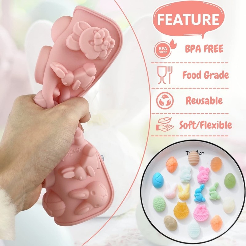 1 PCS Easter Silicone Chocolate Mold 18 Cavity Egg Bunny Rabbit Basket Shape gallery