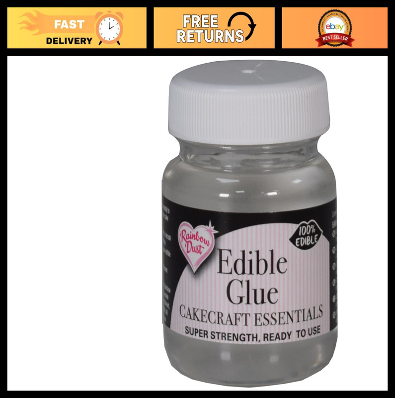 Edible Glue for Cake Decorating – Rainbow Dust SCE 50ml Loose Pot, Food Safe