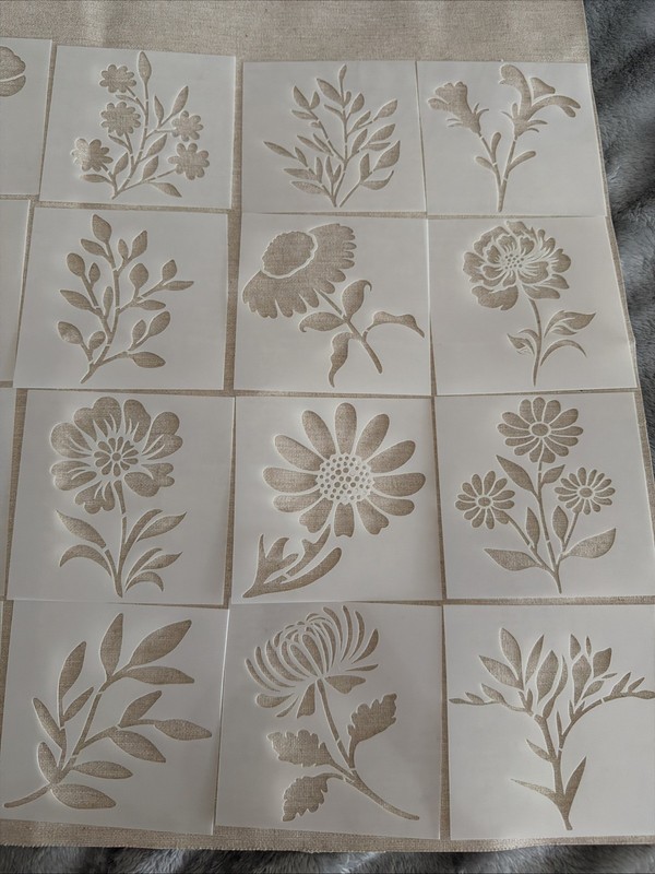 20Pcs Floral Cake Stencils Flower Cookie Decorating Stencil Set Baking Art DIY gallery