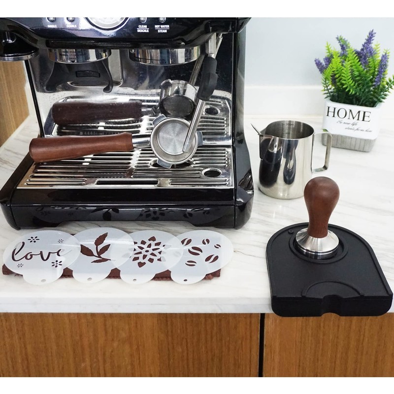 Ezebesta 51mm Coffee Tamper Set Barista Kit for Portafilter Wood Brown gallery