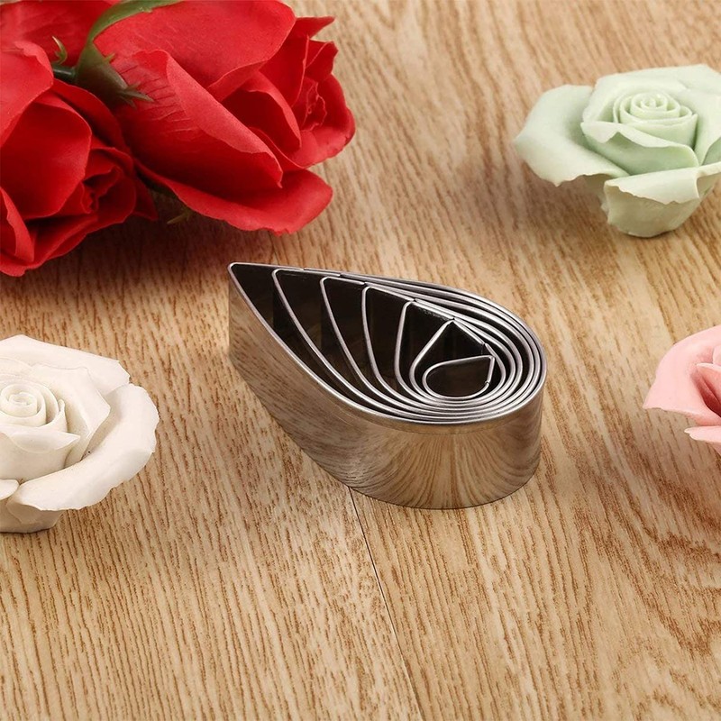 Tear Drop Cutter Rose Petal Pottery Cutters DIY Cake Fondant Decorations 1pc Set gallery