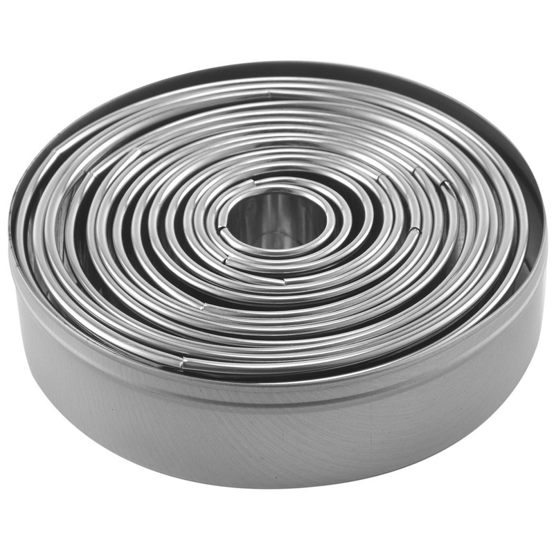14Pcs/Set Round Cookie Biscuit Set Stainless Steel Mousse Cake Mold5814